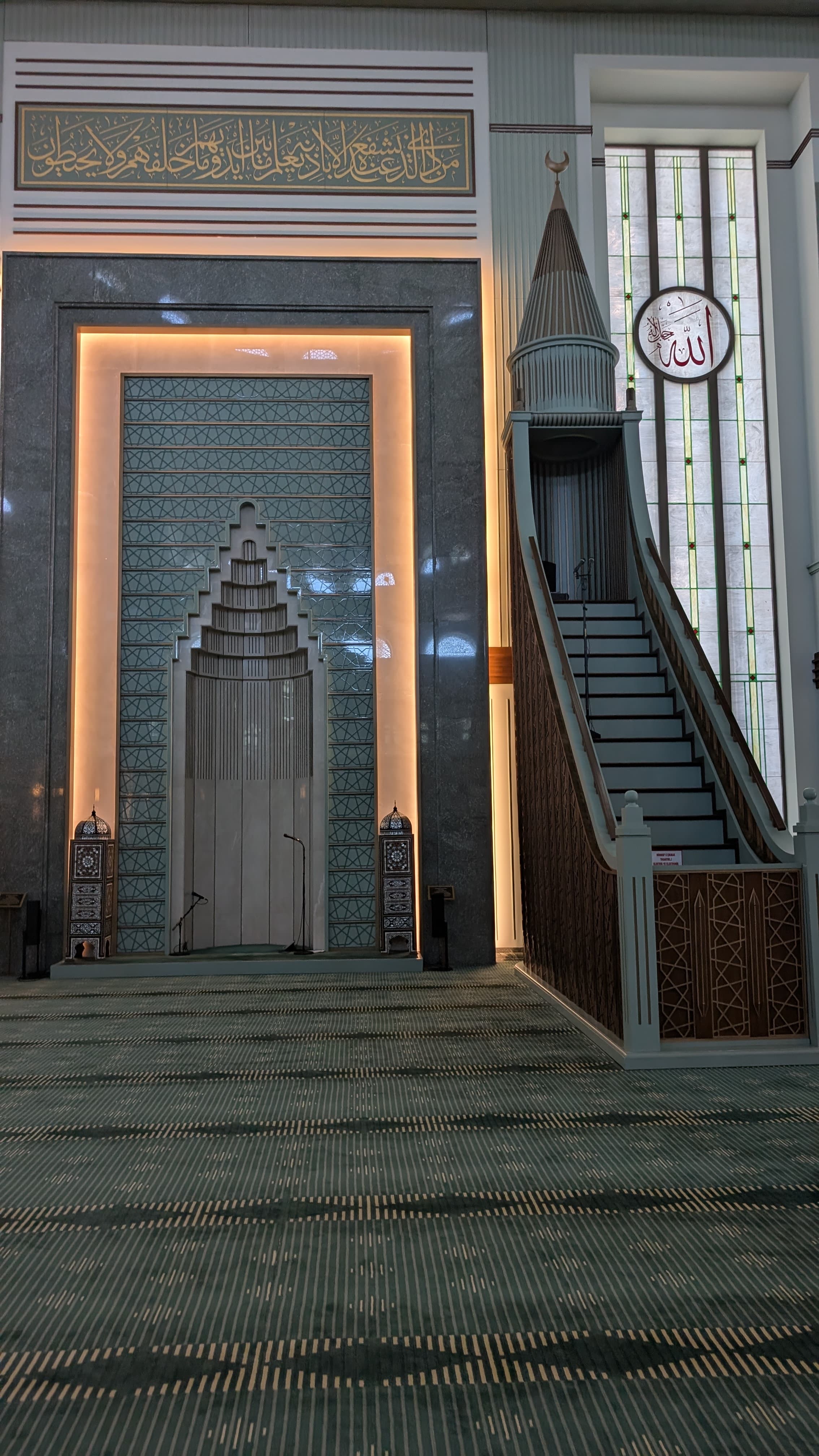 Beştepe Millet Camii, opened in 2015. Four minarets, a main dome 33 metres across, space for 3,000 worshippers — the mosque at the heart of the presidential complex.