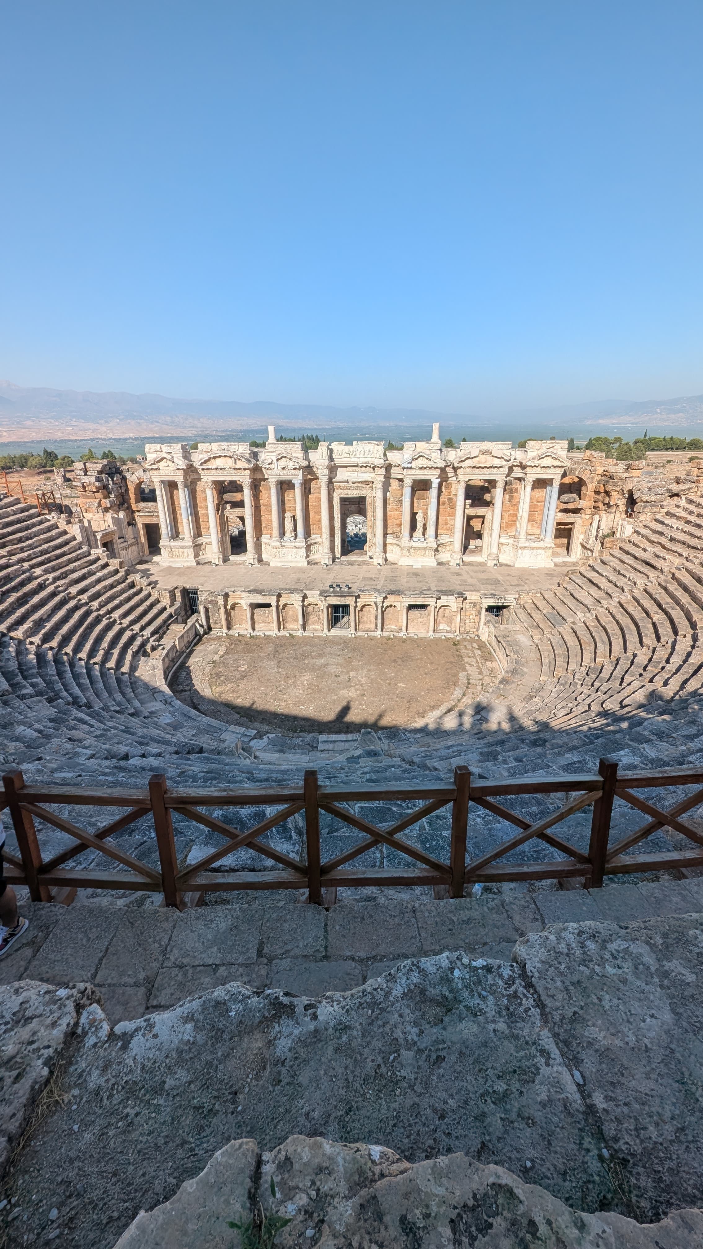 Hierapolis Roman theater, ornate carved stone facade at Pamukkale
