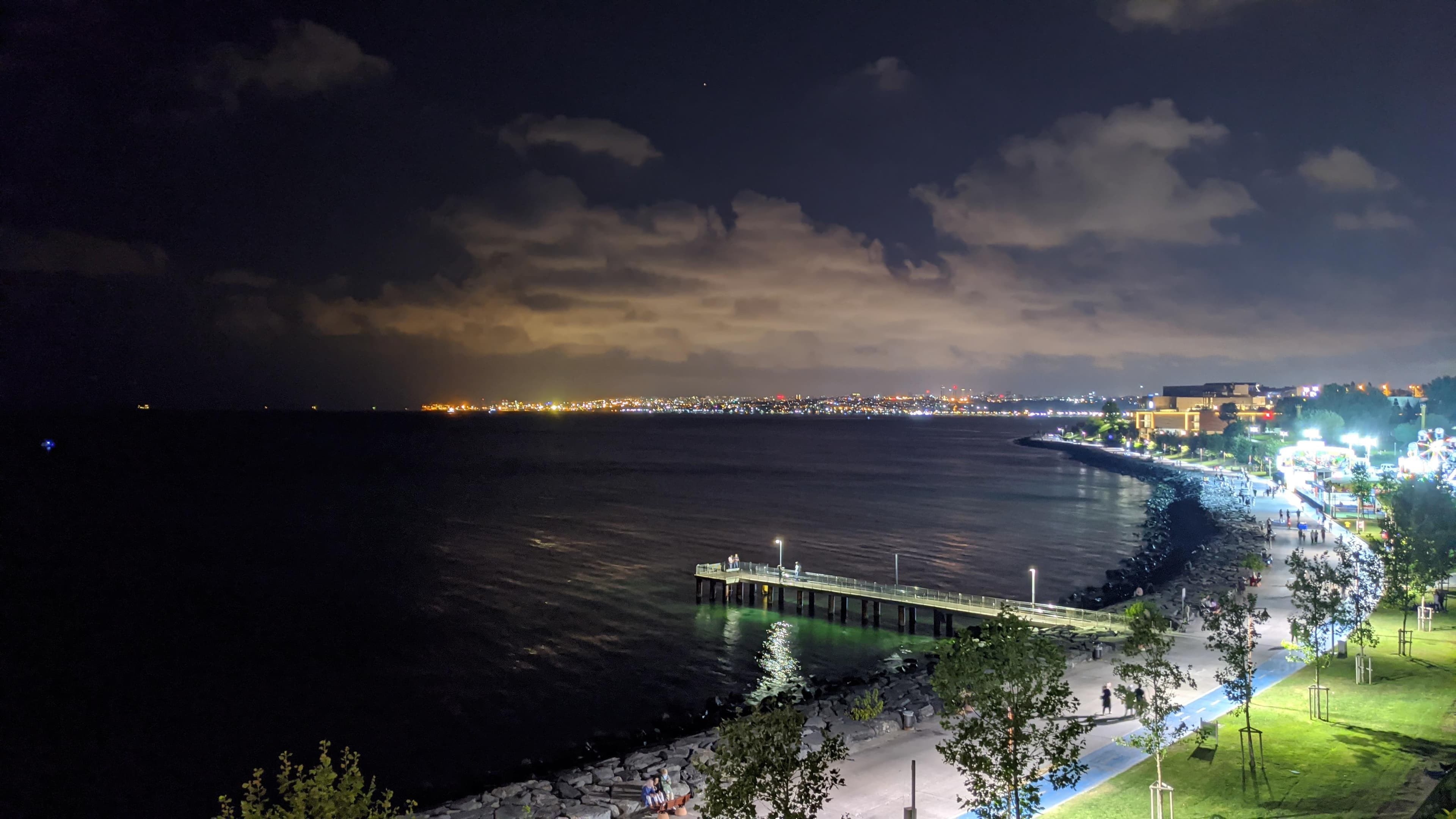The waterfront at night. Istanbul doesn't slow down before midnight.