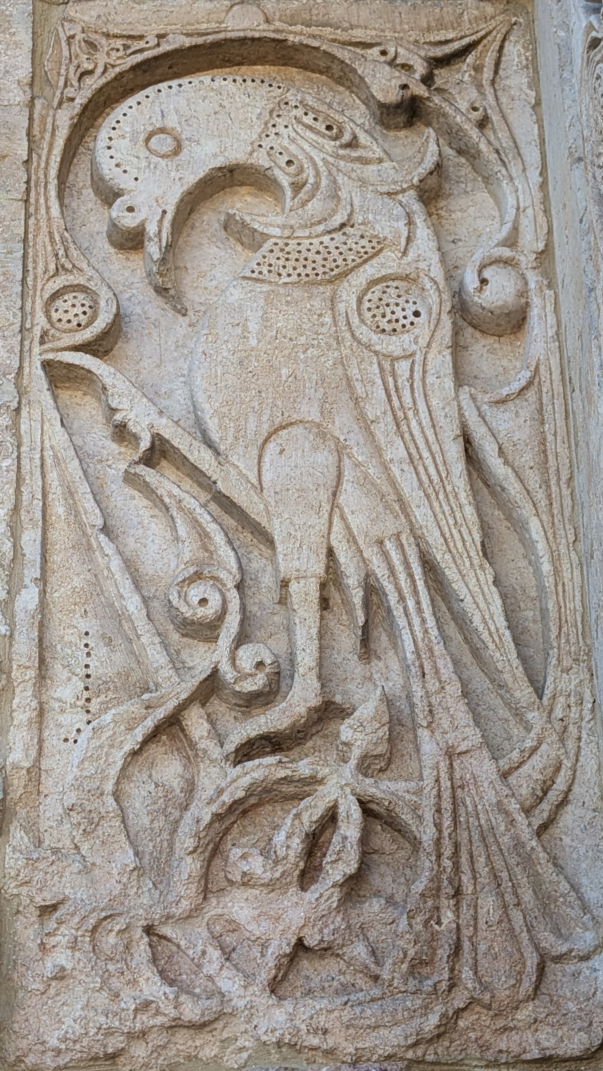 Çifte Minare portal carving detail. Seven centuries of weathering and it still reads clearly.