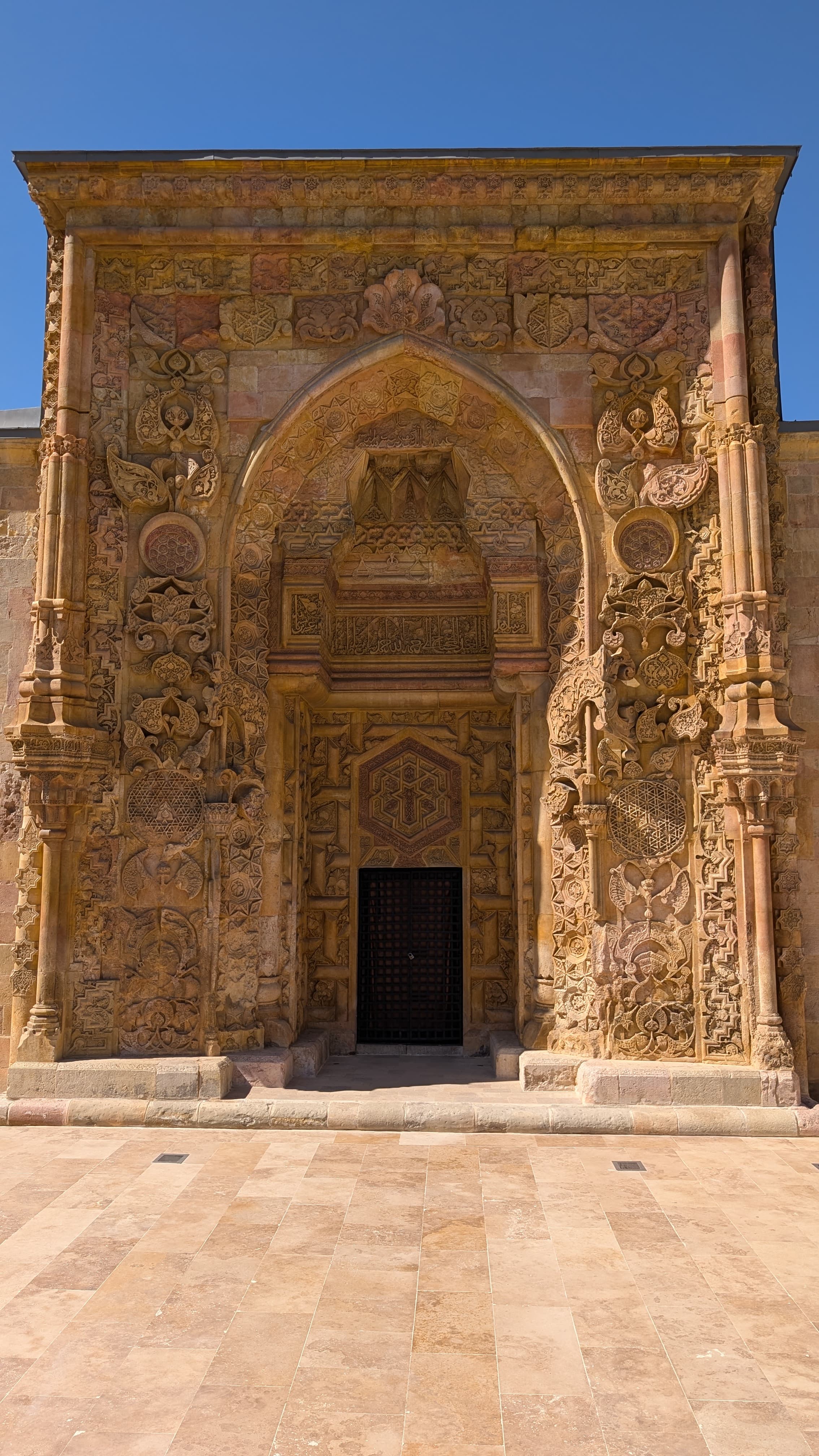 Gök Medrese courtyard. Three medreses of this quality in one city; almost nobody knows they're here.