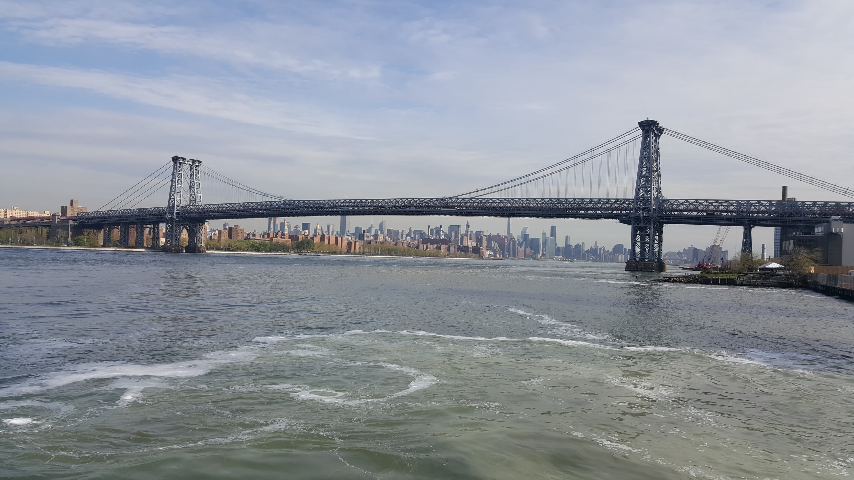 Manhattan from the Brooklyn Bridge. The skyline has changed with every new tower; the bridge view remains.