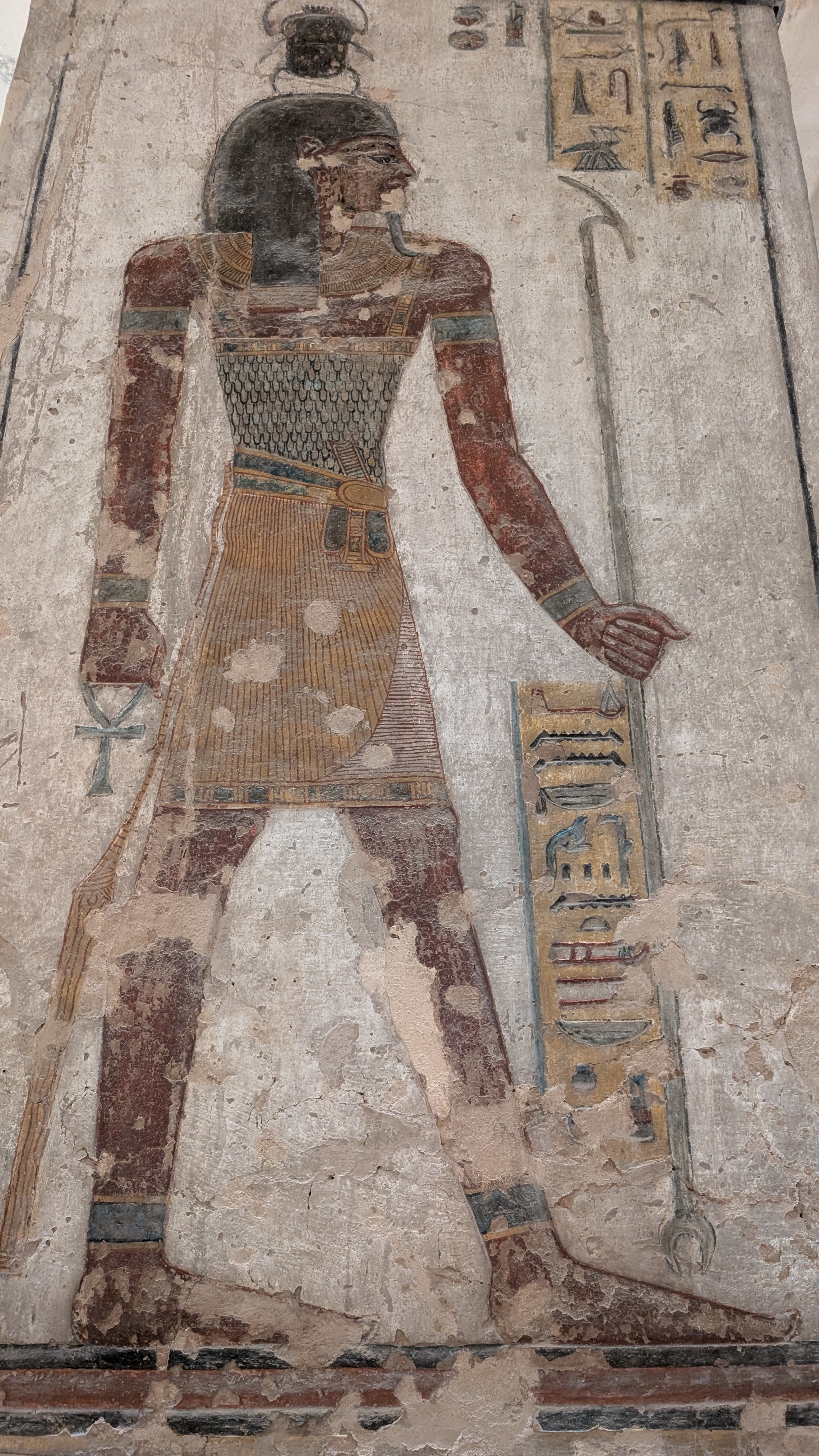 Goddess holding ankh, tomb wall painting, Valley of the Kings
