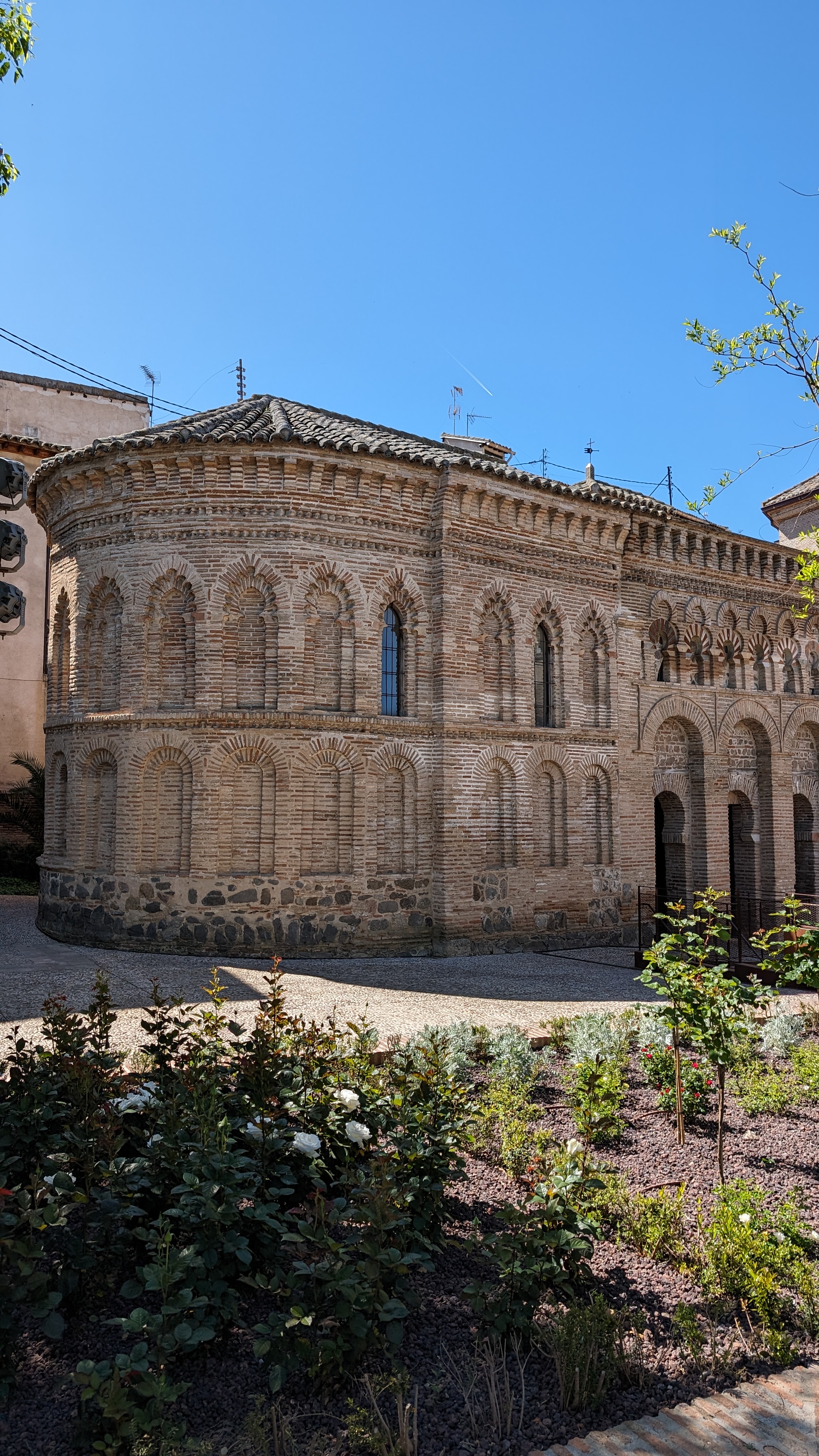 Toledo old city skyline from across the Tajo River gorge with the cathedral dominating