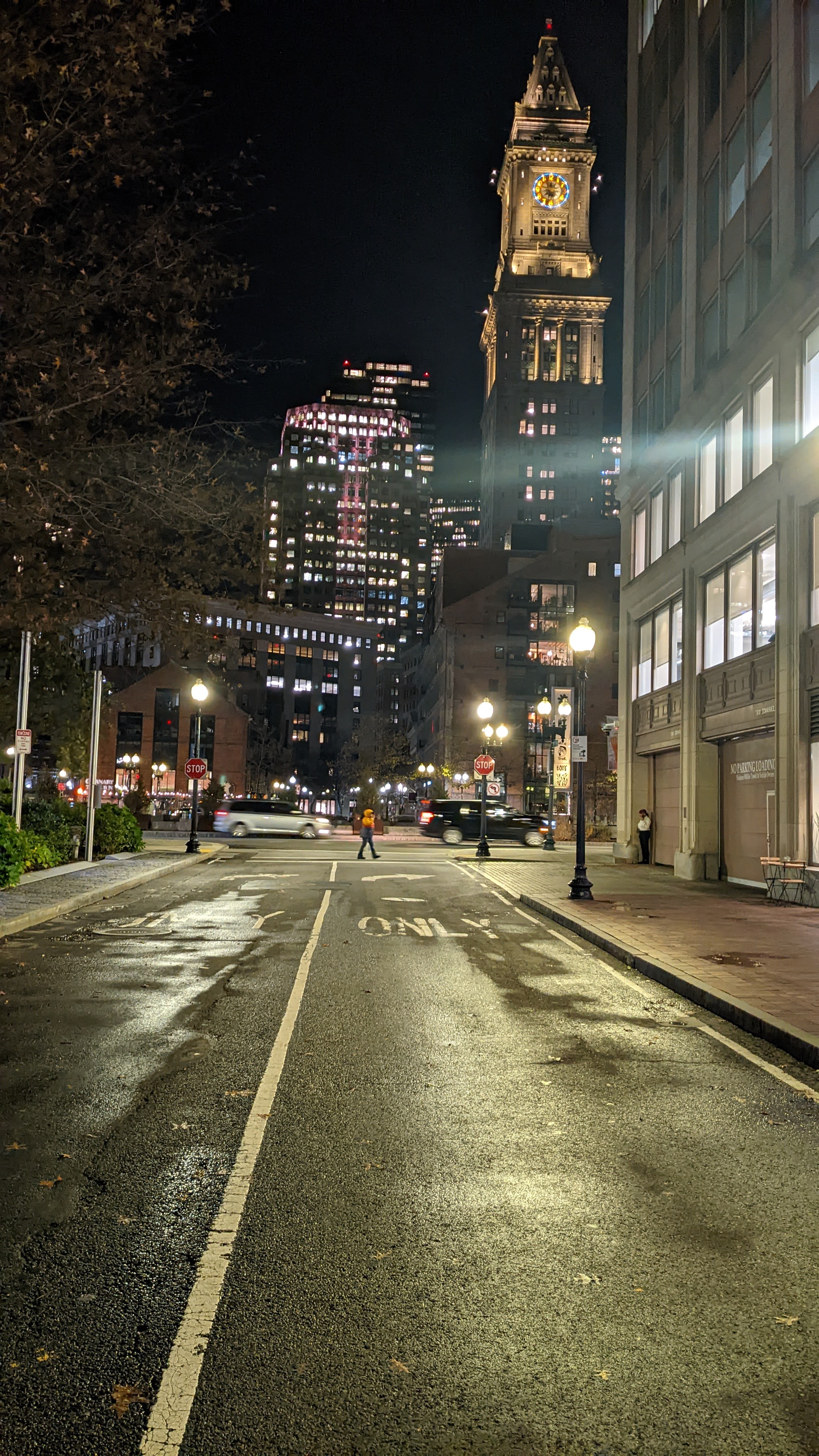Boston Beacon Hill neighbourhood gaslit streets and red-brick rowhouses in the evening